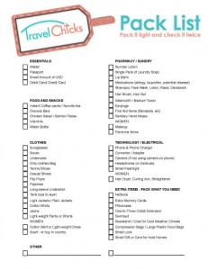 travel packing list for overseas pdf