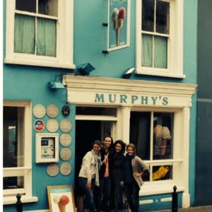 picture of girls in front of ice cream shop