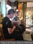 watching a local band and banjo player in Ireland