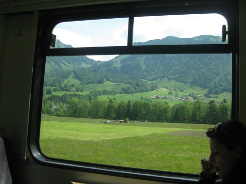 view from the Swiss train