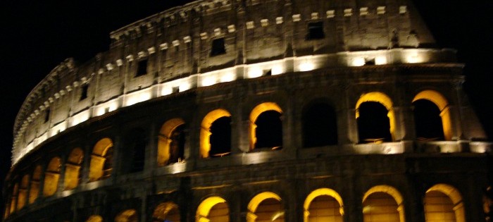 Roman Colosseum at night