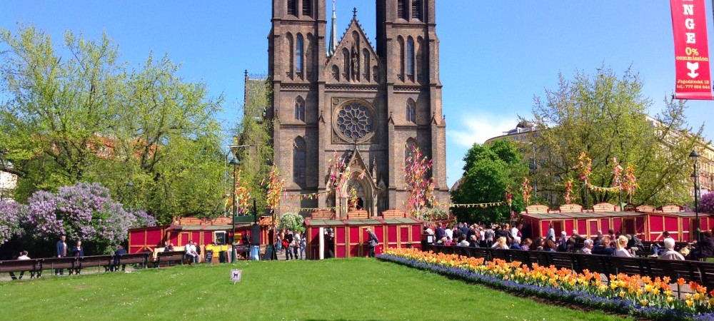 The Easter markets at Namesti Miru (Peace Square) in Prague