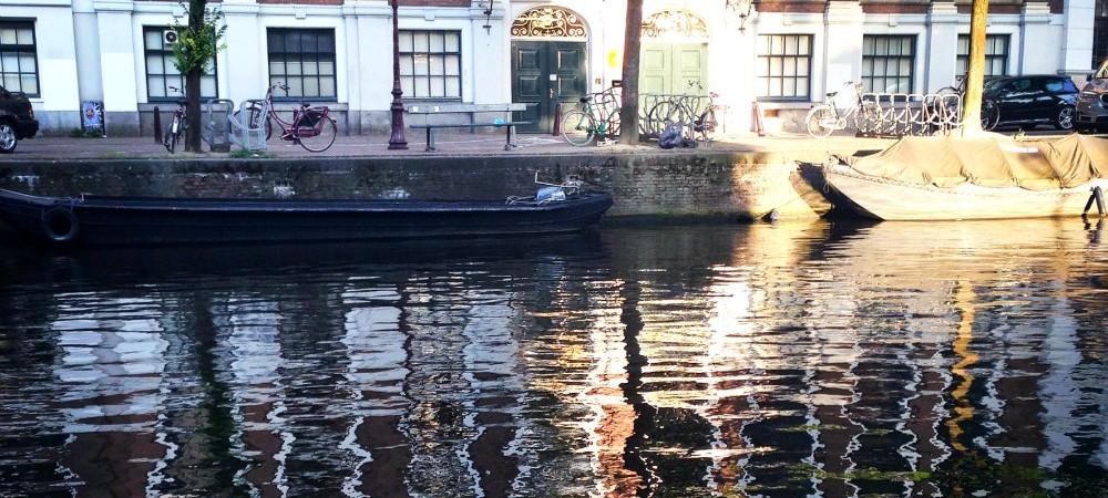 Houses along a canal in Amsterdam